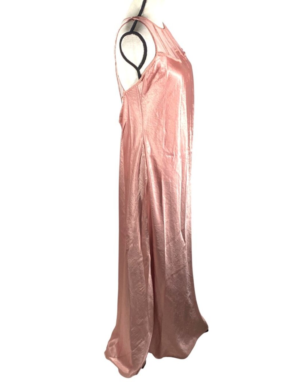 Vintage Victoria Secret gold label Satin Pink slip Dress Sheer Halter Neck L - Picture 3 of 12